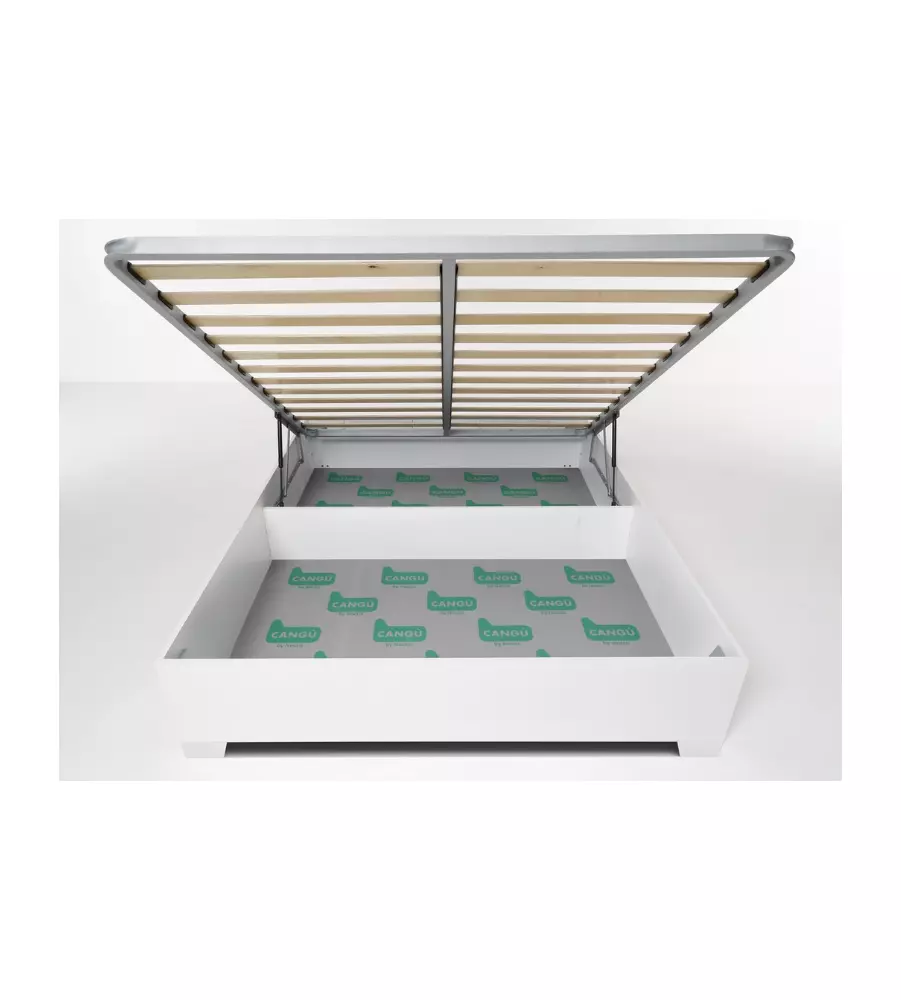 LETTO MATRIMONIALE CONTENITORE CON PIEDINI "BED BOX" BIANCO 160X190 CM